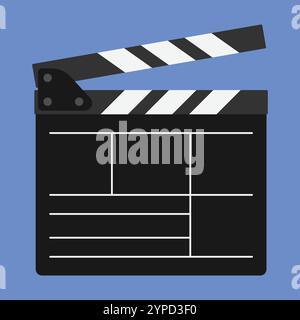 Icona vettoriale clapperboard del regista. Illustrazione del clapperboard di Hollywood Film. clapboard di gesso cinematografico Illustrazione Vettoriale