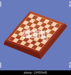 Icona vettoriale scacchiera. Illustrazione a scacchiera in legno. icona del gioco a scacchi Illustrazione Vettoriale