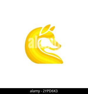 Icona vettoriale della volpe selvatica. Vettore di volpe animale. Elegante logo arancione per Fox Company. Logo Fox tricolore. Illustrazione Vettoriale