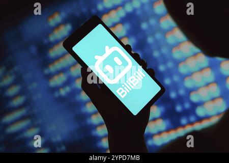 1 marzo 2024, Brasile. In questa immagine, il logo bilibili viene visualizzato sullo schermo di uno smartphone Foto Stock