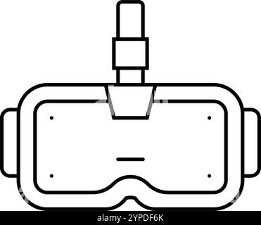 illustrazione vettoriale dell'icona della linea cyberpunk con miglioramento cibernetico Illustrazione Vettoriale