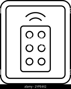 etichetta del telecomando icona della linea di attenzione del prodotto illustrazione del vettore Illustrazione Vettoriale