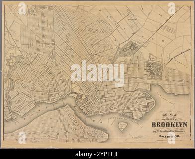 Mappa della città di Brooklyn 1871 di Phelps, Humphrey, attivo 19 ° secolo Foto Stock