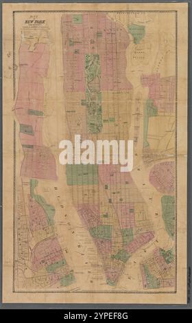 Mappa di New York e dintorni 1867 Foto Stock