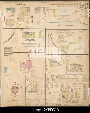 Oshkosh, Wisconsin ... : corretto novembre, 1885 ... 1885 - 1887 da Sanborn Map & Publishing Co.. Foto Stock