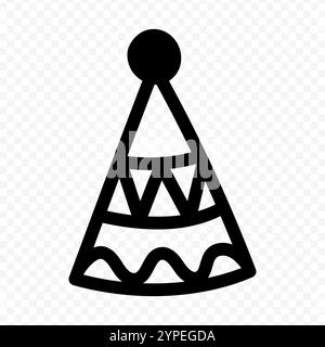 Illustrazione vettoriale di un copricapo disegnato a mano su sfondo trasparente Illustrazione Vettoriale