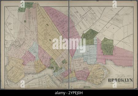 The City of Brooklyn 1873 by Beers, F. W. (Frederick W.) Foto Stock