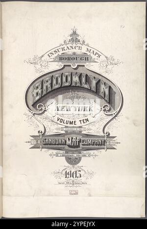 Carte assicurative della città di Brooklyn di New York volume Ten. Pubblicato da The Sanborn MAP co. 11, Broadway, New York. 1905. 1884 - 1936 Foto Stock