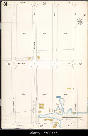 Brooklyn V. 15, targa n. 81 [Mappa delimitata da Avenue T, Kimball St., Avenue V, E.37th St.] 1884 - 1936 Foto Stock