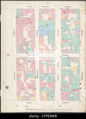 Manhattan, V. 1, placca n. 22 West Half [Mappa delimitata da W. Houston St., Wooster St., Spring St., Sullivan St.] 1894 Foto Stock
