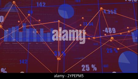 Grafici e grafici immagine su dati finanziari e statistiche Foto Stock