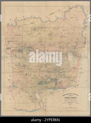 Mappa della contea di Essex, New Jersey: Compilata in base a sondaggi effettuati per l'atlas of Essex County 1890 Foto Stock
