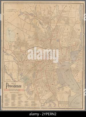 Mappa di Providence 1890 Foto Stock