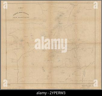 Una mappa delle White Mountains del New Hampshire 1853 Foto Stock