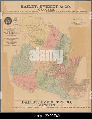 Mappa di Baldwin della contea di Essex, New Jersey: Compilata espressamente per Baldwin's Directory of the Oranges e la township di Essex Co. 1893 da N.Y. Engraving & Printing Co.. Foto Stock