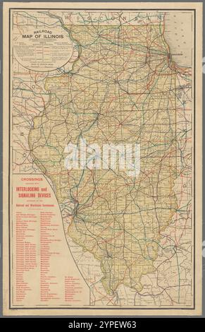 Mappa ferroviaria dell'Illinois, 1894-5 1895 dall'Illinois. Commissione ferroviaria e magazzino Foto Stock