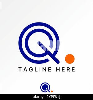 Design del logo concetto grafico creativo immagine vettoriale premium immagine grafica iniziale GQ o QG cerchio di caratteri a punti anello di taglio collegato tecnologia tipografica monogramma Illustrazione Vettoriale