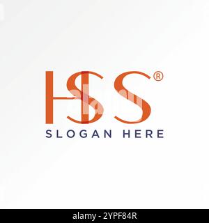 Design del logo concept grafico creativo immagine vettoriale premium lettera HSS serif font collegato hotel di lusso arte monogramma tipografia branding Illustrazione Vettoriale