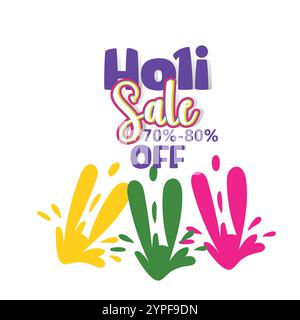 Striscione colorato in vendita con pistola ad acqua per promuovere uno sconto del 70-80% Illustrazione Vettoriale