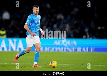 Alessandro Buongiorno della SSC Napoli durante il match di serie A Enilive tra SSC Napoli e Roma allo Stadio Diego Armando Maradona il 24 novembre 2024 a Napoli Foto Stock