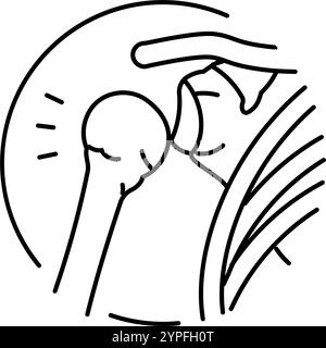 illustrazione vettoriale dell'icona della linea di lesione da lussazione articolare Illustrazione Vettoriale