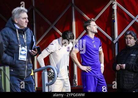 Bruxelles, Belgio. 30 novembre 2024. Joren Dom di RSCA Futures nella foto prima di una partita di calcio tra RSCA Futures (U21) e Lierse SK, sabato 30 novembre 2024 a Bruxelles, il giorno 13 della seconda divisione del campionato belga 'Challenger Pro League' 2024-2025. BELGA PHOTO TOM GOYVAERTS credito: Belga News Agency/Alamy Live News Foto Stock