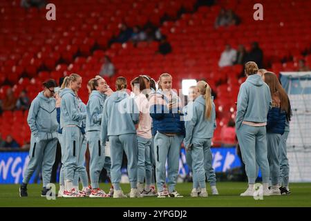 Londra, Regno Unito. 30 novembre 2024. Londra, Inghilterra, 30 novembre 2024: Giocatori inglesi durante l'amichevole internazionale tra Inghilterra e Stati Uniti allo stadio Wembley di Londra, Inghilterra (Alexander Canillas/SPP) credito: SPP Sport Press Photo. /Alamy Live News Foto Stock