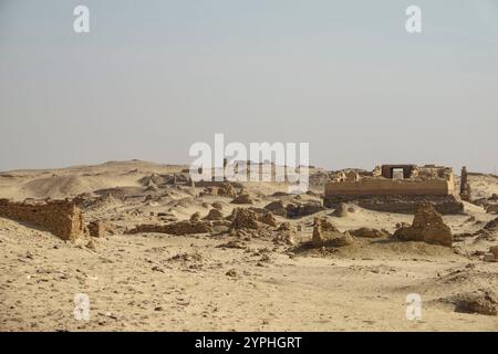 Antica Karanis Graeco-romana, Kom Aushim, Faiyum, Egitto Foto Stock