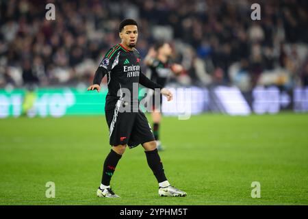 LONDRA, Regno Unito - 30 novembre 2024: Ethan Nwaneri dell'Arsenal durante la partita di Premier League tra il West Ham United e l'Arsenal FC al London Stadium (credito: Craig Mercer/ Alamy Live News) Foto Stock