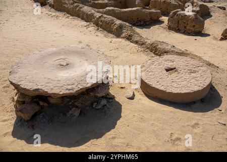 Antica Karanis Graeco-romana, Kom Aushim, Faiyum, Egitto Foto Stock