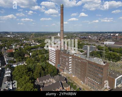 Vista aerea della centrale elettrica industriale, Hermann Wenzel? A Duisburg, renania settentrionale-vestfalia. La centrale elettrica utilizza Blast Furnace gas (BFG) e Cok Foto Stock