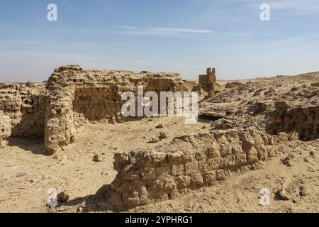 Antica Karanis Graeco-romana, Kom Aushim, Faiyum, Egitto Foto Stock