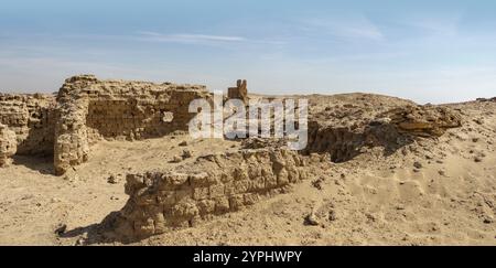 Antica Karanis Graeco-romana, Kom Aushim, Faiyum, Egitto Foto Stock