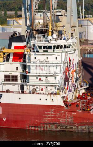 Nave da carico, Parkland Terminal, fiume St. Charles, Quebec City, Canada Foto Stock