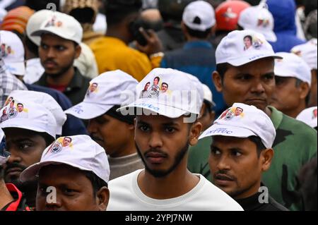 Kolkata, India. 30 novembre 2024. KOLKATA, INDIA - NOVEMBRE 30: Attivisti del Congresso Trinamool del Bengala Occidentale protesta delle cellule minoritarie contro il Waqf Amendment Bill 2024 all'Esplanade il 30 novembre 2024 a Kolkata, India. (Foto di Samir Jana/Hindustan Times/Sipa USA ) credito: SIPA USA/Alamy Live News Foto Stock