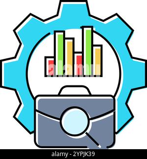 illustrazione vettoriale delle icone dei colori dei processi aziendali di sviluppo organizzativo Illustrazione Vettoriale