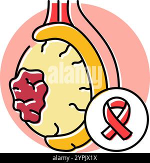 illustrazione vettoriale dell'icona del colore della malattia dell'uomo del cancro testicolare Illustrazione Vettoriale