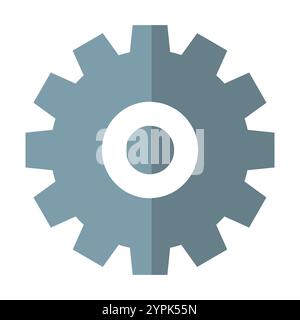 Un'elegante icona minimalista degli ingranaggi su uno sfondo semplice, che simboleggia tecnologia, macchinari e design industriale. Ideale per la tecnologia, l'ingegneria Illustrazione Vettoriale