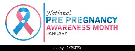 Mese nazionale di sensibilizzazione pre-gravidanza gennaio. Adatto per biglietti d'auguri, poster e striscioni. Illustrazione vettoriale. Illustrazione Vettoriale