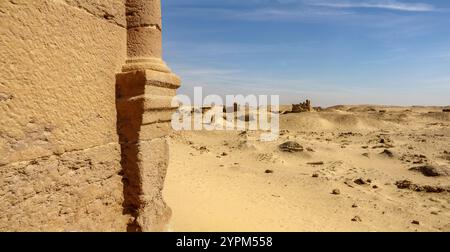 Antica Karanis Graeco-romana, Kom Aushim, Faiyum, Egitto Foto Stock