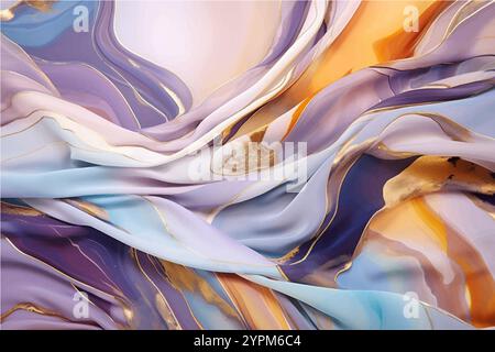 ad alta risoluzione, effetto geode cristallino, colori tenui e sfumati con oro. Foto Stock