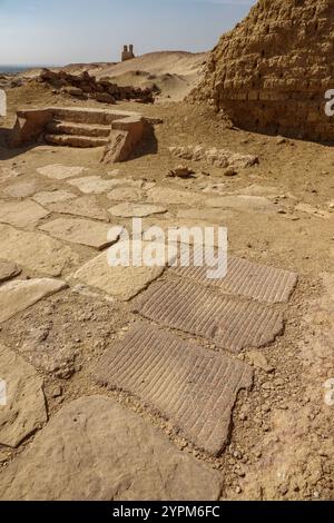 Antica Karanis Graeco-romana, Kom Aushim, Faiyum, Egitto Foto Stock