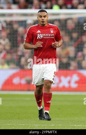 Nottingham, Regno Unito. 30 novembre 2024. Murillo of Nottingham Forest durante la partita Nottingham Forest FC vs Ipswich Town FC English Premier League al City Ground, Nottingham, Inghilterra, Regno Unito il 30 novembre 2024 Credit: Every Second Media/Alamy Live News Foto Stock