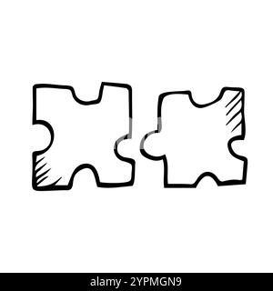 icona del puzzle vettoriale. schizzo isolato Illustrazione Vettoriale