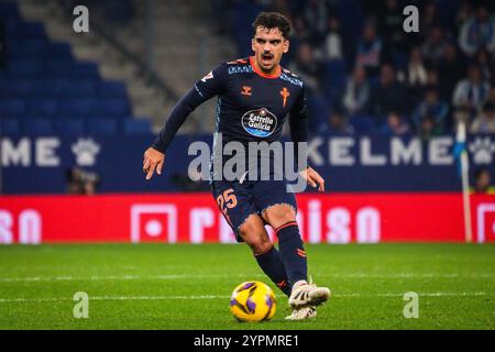 Barcellona, Espagne. 30 novembre 2024. Damian RODRIGUEZ del Celta Vigo durante il campionato spagnolo la Liga incontro di calcio tra RCD Espanyol e RC Celta de Vigo il 30 novembre 2024 allo stadio RCDE di Barcellona, Spagna - Photo Matthieu Mirville (J Garcia)/DPPI Credit: DPPI Media/Alamy Live News Foto Stock