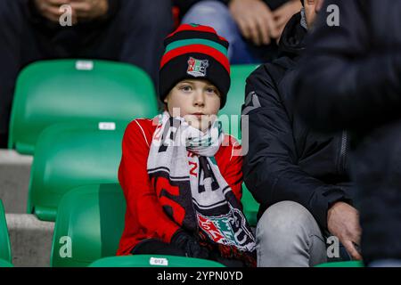 NIJMEGEN, 01-12-2024 , Goffert Stadium, football, Dutch eredivisie, stagione 2024 / 2025, tifoso del NEC prima della partita NEC - Ajax. Foto Stock