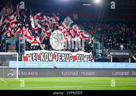 Nijmegen, Paesi Bassi. 1 dicembre 2024. NIJMEGEN, 01-12-2024, Goffert Stadium, football, Dutch eredivisie, stagione 2024/2025, durante il match NEC - Ajax sostenitori di Ajax Credit: Pro Shots/Alamy Live News Foto Stock