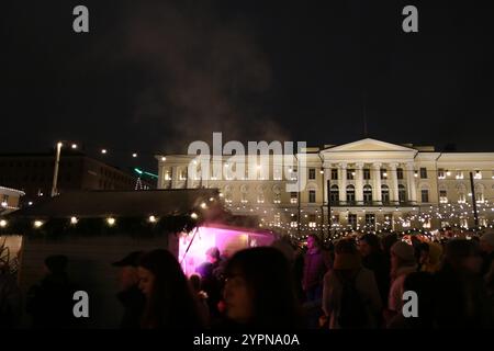 Mercatino di Natale di Helsinki 2024 Foto Stock