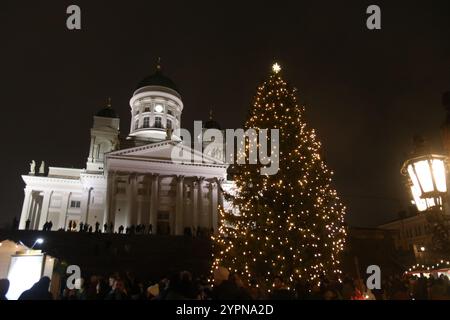 Mercatino di Natale di Helsinki 2024 Foto Stock