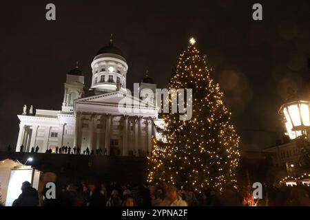 Mercatino di Natale di Helsinki 2024 Foto Stock